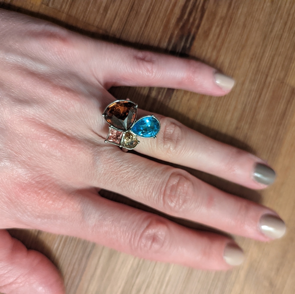 Abstract Swarovski Flower ring